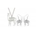 Alpaca Necklace & Earings  - Floral Design - Model - BLUE
